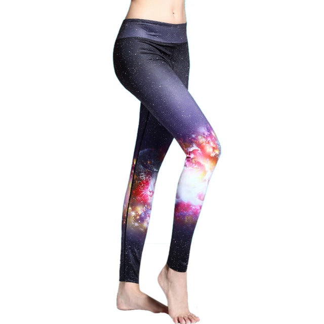 Fitness Leggings Women Multiple Patterns Print Yoga Pants Exercise Stretch Breathable Trousers
