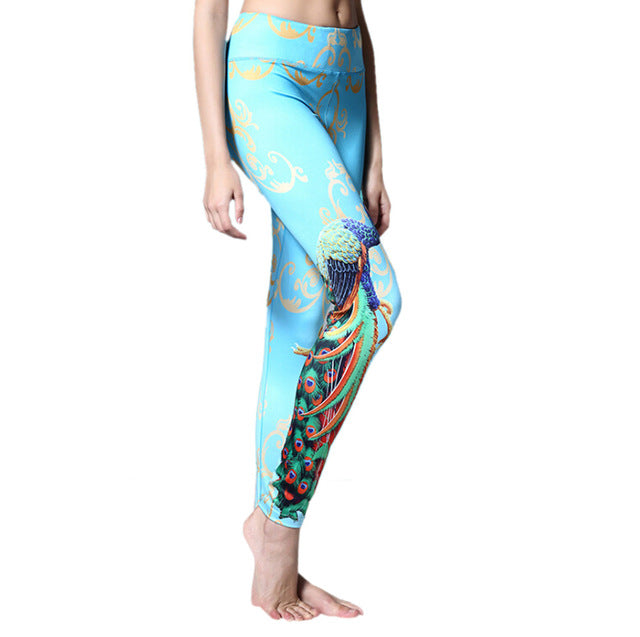 Fitness Leggings Women Multiple Patterns Print Yoga Pants Exercise Stretch Breathable Trousers