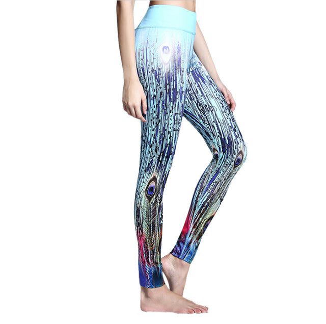Fitness Leggings Women Multiple Patterns Print Yoga Pants Exercise Stretch Breathable Trousers