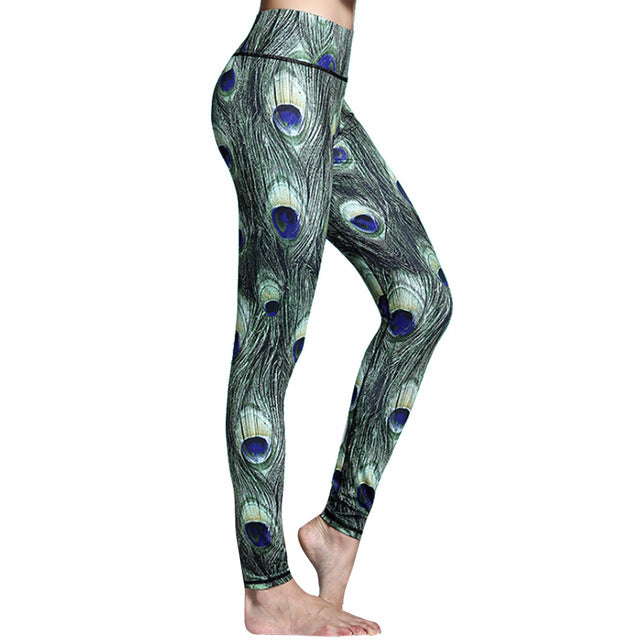 Fitness Leggings Women Multiple Patterns Print Yoga Pants Exercise Stretch Breathable Trousers