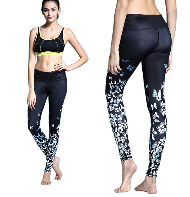 Fitness Leggings Women Multiple Patterns Print Yoga Pants Exercise Stretch Breathable Trousers